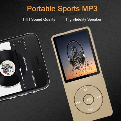 MP3 Player, Music Player with 16GB Micro SD Card, Build-in Speaker/Photo/Video Play/FM Radio/Voice Recorder/E-Book Reader, Supports up to 128GB in Saudi Arabia