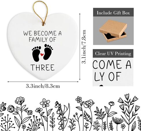 Soon to Be Grandma & Grandpa in 2025 Ceramic Ornament Keepsake Sign Heart Plaque Pregnancy Announcement for Grandparents Great Grandparents Baby Announcement Christmas Ornament in Saudi Arabia