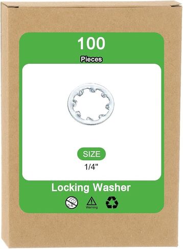 uxcell 1/4" 20Pcs Internal Tooth Star Lock Washers, Carbon Steel Zinc Plated Tooth Locking Ring Washers Quick Speed Star Nut Locking Fastener, White in Saudi Arabia