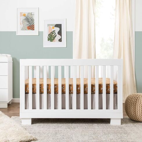 Babyletto Modo 3-in-1 Convertible Crib with Toddler Bed Conversion Kit in Washed Natural, Greenguard Gold Certified in Saudi Arabia