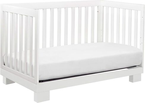 Babyletto Modo 3-in-1 Convertible Crib with Toddler Bed Conversion Kit in Washed Natural, Greenguard Gold Certified in Saudi Arabia
