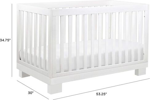 Babyletto Modo 3-in-1 Convertible Crib with Toddler Bed Conversion Kit in Washed Natural, Greenguard Gold Certified in Saudi Arabia