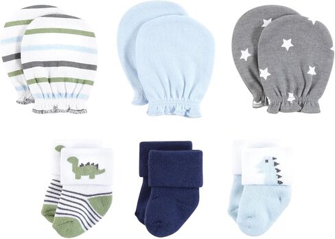 Hudson Baby Unisex Baby Caps or Headbands, Bibs, Mittens and Socks 12pc Set, Space, 0-6 Months in Saudi Arabia