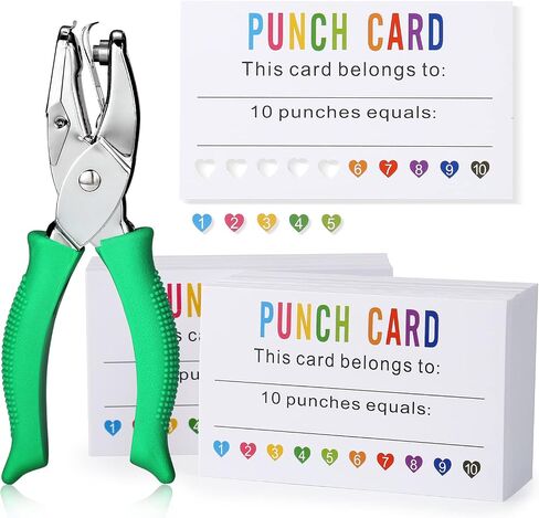 ONEDONE Punch Cards 200 PCS Balloons Punch Cards for Classroom Incentive Awards Punch Cards for Kids Students Teachers Home Classroom School Business Loyalty Gift Card - 3.5" x 2" in Saudi Arabia