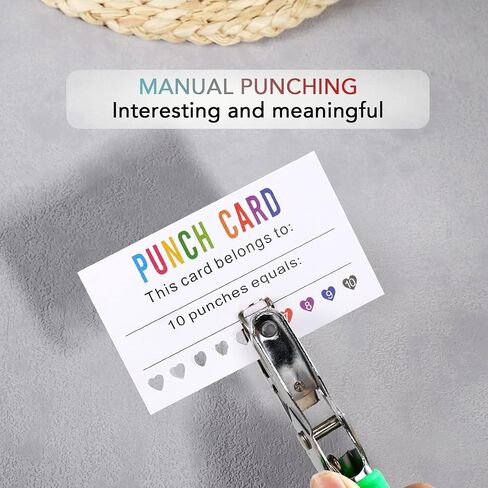 ONEDONE Punch Cards 200 PCS Balloons Punch Cards for Classroom Incentive Awards Punch Cards for Kids Students Teachers Home Classroom School Business Loyalty Gift Card - 3.5" x 2" in Saudi Arabia