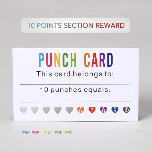 ONEDONE Punch Cards 200 PCS Balloons Punch Cards for Classroom Incentive Awards Punch Cards for Kids Students Teachers Home Classroom School Business Loyalty Gift Card - 3.5" x 2" in Saudi Arabia