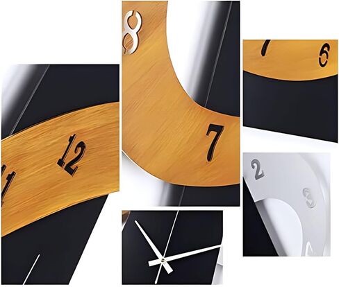 ساعة حائط مزخرفة كبيرة وحديثة ومبتكرة من الشمال، إطار معدني ساعات حائط كوارتز صامتة غير موقوتة لغرفة المعيشة ديكور المدخل وغرفة النوم والمقاهي ومدفأة المكتب (الحجم: 13.8 × 17.3 بوصة (35 × 44 سم)) in Kuwait