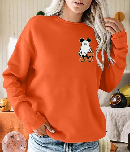 BANGELY Halloween Sweatshirt Women Oversized Cute Spooky Ghost Graphic Shirt Halloween Sweater Fall Long Sleeve Pullover Top in Kuwait