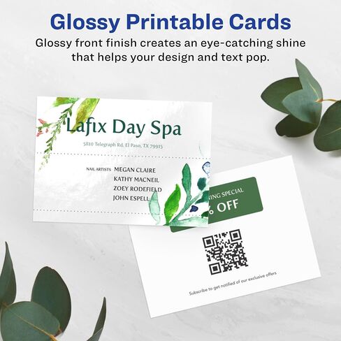 Avery Printable Rectangle Cards with Sure Feed Technology, 2.5" x 3.5", Matte White Cardstock, Print-to-the-Edge, Laser/Inkjet Cards, 150 Total in Kuwait
