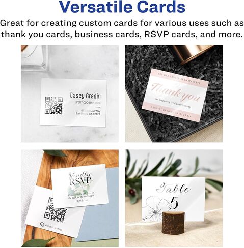 Avery Printable Rectangle Cards with Sure Feed Technology, 2.5" x 3.5", Matte White Cardstock, Print-to-the-Edge, Laser/Inkjet Cards, 150 Total in Kuwait