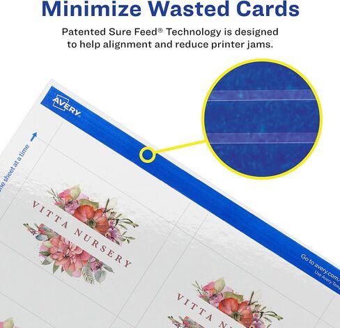 Avery Printable Rectangle Cards with Sure Feed Technology, 2.5" x 3.5", Matte White Cardstock, Print-to-the-Edge, Laser/Inkjet Cards, 150 Total in Kuwait