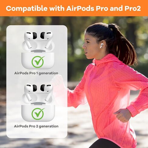 متوافقة مع سماعات أذن بديلة من الجيل الثاني/الأول من AirPods Pro، مع فتحة لتقليل الضوضاء وشاشة مدمجة للحماية من الغبار، وأطراف أذن من السيليكون مع صندوق تخزين محمول، 3 مقاسات (صغير/متوسط/كبير) - أبيض in Kuwait