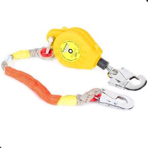 66FT RTOVZON Self Retracting Lifeline 310LBS Fall Arrest Fall Protection Dual Swivels Alloy Steel Hook Steel Wire Rope Heavy Duty Retractable Lanyard, Roofing Lifeline, SRL…