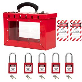 Lockout Tagout Kit-Lockout Tagout Lock Box Lock Out Tag Out Kits for OSHA Compliance (Lockout Tagout Lock Box)