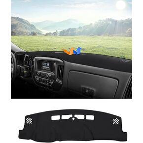 Autorder Dashboard Cover Mat for 2007-2013 Chevy Chevrolet Silverado/GMC Sierra with Two Glove Boxes Accessories Dash Cover Flannel Dash Mat Sunshade Glare UV Rays Protector