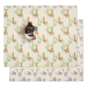 JumpOff Jo - Large Foldable Baby Play Mat, Safe Foam Playmat for Tummy Time, Play Pens & Toddlers, Waterproof, BPA-Free, Double-Sided Design (70" x 59") - Seaside