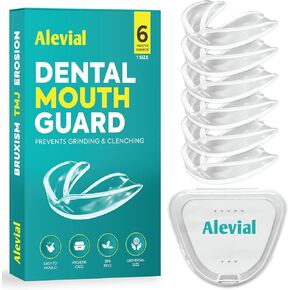 Dental Mouth Guard for Grinding Teeth (6 Pack) Sleep Night Guards Prevent Clenching TMJ Bruxism Relief Sleeping Mouthguard by Alevial