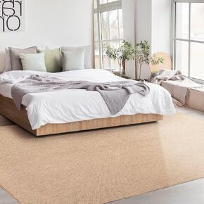 5x7 Washable Jute Rugs for Hallway, Woven 5' x 7' Kitchen Area Rug, Farmhouse Non-Slip Carpet for Bedroom Laundry Camper Home Door Decor, Yellow Brown