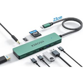 USB C Hub: USB C Multiport Adapter for MacBook Pro Air - 9IN1 USBC to HDMI Hub Dongle - Pocket USB C Docking Station for Laptops and Type C Devices (4K HDMI 100W PD USB3.0 SD/TF Card Reader)