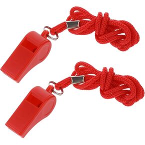 Whistle, 2 Packs Whistle for Coaches, Coach Whistles with Lanyard, Plastic Whistles for Adults, Loud Clear Black Whistles, Whistle Emergency for Teacher Polices Officials Sport Training Lifeguard