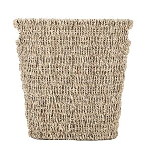 Wicker Trash Can Wicker Waste Basket Wicker Trash Can with Built-in Handle、Handwoven Water Hyacinth Trash, Bedroom Office Kitchen 100% Handmade