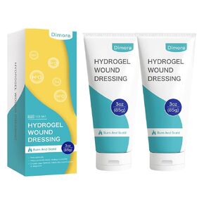 Dimora Hydrogel Wound Dressing 4" x 4" - Burn Dressing Instant Cooling Relief for Minor Burns & Wounds, Soothing Moist Burn Pads for 1st-2nd Degree Burns, Cuts, Abrasions(10 Count)