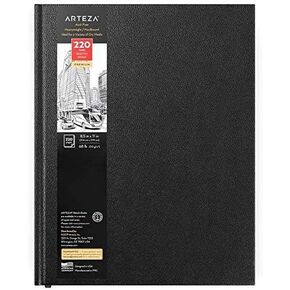 Arteza 8.5x11 Sturdy Hardcover Sketchbook, Set of 2, Versatile 110gsm Blank Notebook Paper, Sketch Pad Ideal for Multiple Art Mediums, Durable Binding, Journaling and Drawing