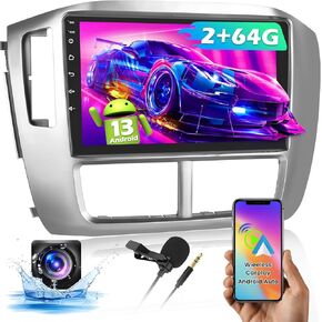 Fuluku【for Honda Pilot 2006-2008】 Android Car Stereo with Wireless Carplay Android Auto, 9" Touch Screen Radio Dash Kit GPS Navigation WiFi Bluetooth SWC Mirror Link, Mic Backup Camera