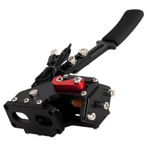 bravedog Universal 64Bit Hall Sensor USB Handbrake with Clamp PC Windows system for Sim Racing Game for LGT G25 G27 G29 T500 T300 (Red)