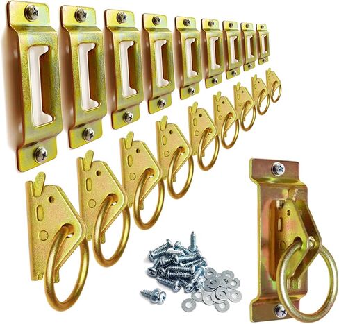 10 Pack E-Track Single Slots Extra Tie Down Anchor Points Portable E Track Rail System Accessories for Ratchet, Cam Straps, Pickups, Vans, Trucks, Trailers - Screws and Washers Included in Saudi Arabia