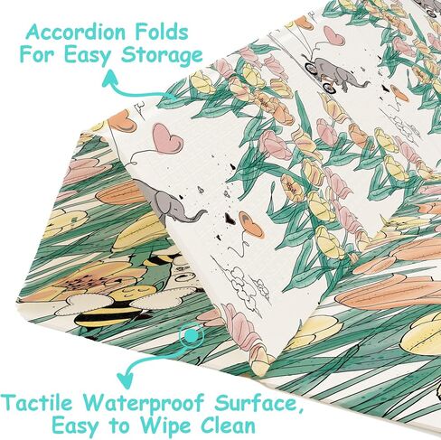 JumpOff Jo - Large Foldable Baby Play Mat, Safe Foam Playmat for Tummy Time, Play Pens & Toddlers, Waterproof, BPA-Free, Double-Sided Design (70" x 59") - Seaside in Saudi Arabia