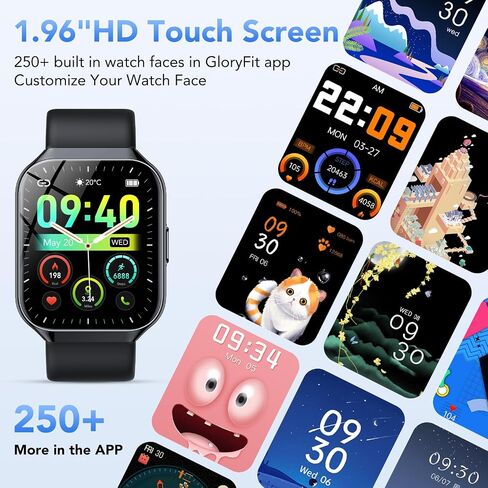 Smart Watch for Men Women, 1.96" Smartwatch (Answer/Make Call), IP68 Waterproof Fitness Tracker, 112+ Sport Modes, Heart Rate and Sleep Monitor, Pedometer, Smartwatches for Android iOS, Dark Blue in Kuwait