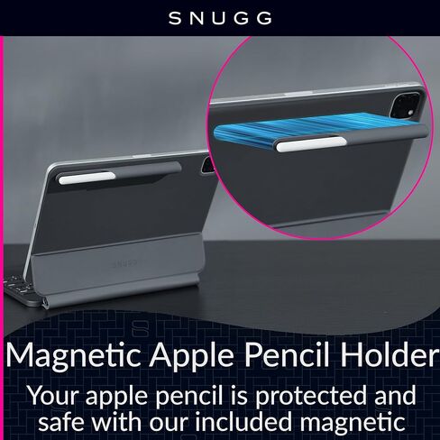 Snugg iPad Pro 11 Case with Keyboard (M4) with Apple Pencil Holder & Live Battery Display - Wireless Bluetooth Backlit Magic Keyboard 11 Case for iPad 11 Case with Keyboard - White in Kuwait