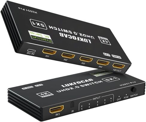 HDMI 2.0 Switch 3 in 1 Out, 4K 60Hz UHD 3 Port HDMI Selector Box, Auto Switch with IR Remote Control Support HDCP 2.2 HDR10 3D 18Gbps, Compatible with Xbox PS5/4/3 Fire Stick Roku DVD Player PC HDTV in Saudi Arabia