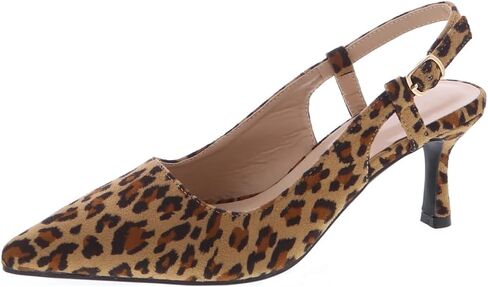 TruFox Women's Pointed Toe Kitten Heel Pumps Slingback Short Heel Slip On in Kuwait