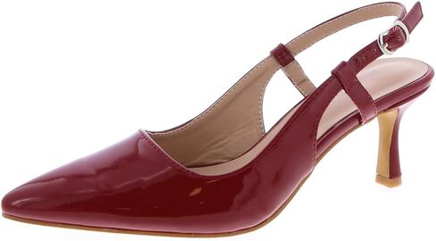 TruFox Women's Pointed Toe Kitten Heel Pumps Slingback Short Heel Slip On in Kuwait