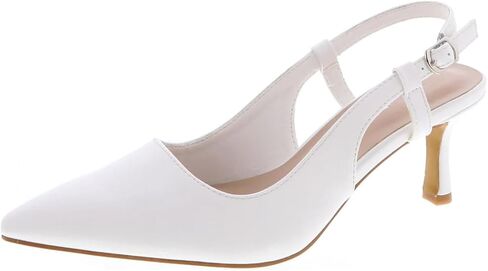 TruFox Women's Pointed Toe Kitten Heel Pumps Slingback Short Heel Slip On in Kuwait