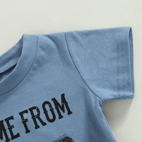 Muasaaluxi Western Baby Boy Summer Clothes Cow Print Short Sleeve T-Shirt Casual Shorts Toddler Boy Outfits 0-3T in Saudi Arabia