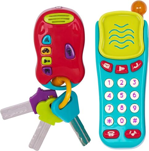 Battat – Toy Keys Set – 3 Keys & Remote With 4 Fun Sounds – Mini Flashlight – Toy Car Keys With Fob For Baby, Toddler – 10 Months + – Light & Sound Keys, Red in Saudi Arabia
