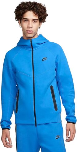 Nike Sportswear Tech Fleece Windrunner Men's Full-zip Hoodie Size-XX-Large, Light Photo Blue/Black in Saudi Arabia
