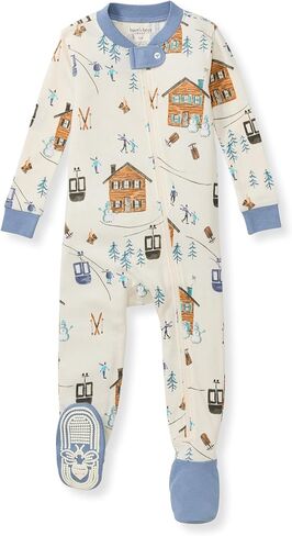 Burt's Bees Baby Baby Boys Sleepers, 100% Organic Cotton, One-piece PJs, Diagonal Zip Up Jumpsuit, Snug Fit Pajamas with Snap Tab in sizes 12, 18, and 24 Months in Saudi Arabia