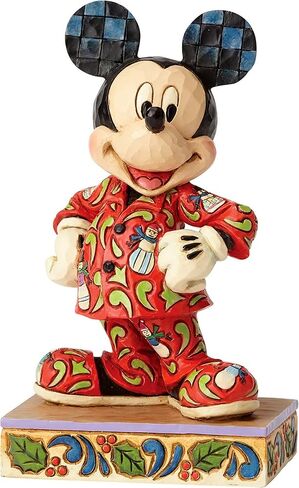 Enesco Jim Shore Disney Traditions Mickey in Christmas Pajamas تمثال، 5.125 بوصة، متعدد الألوان in Saudi Arabia