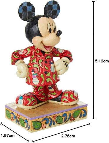 Enesco Jim Shore Disney Traditions Mickey in Christmas Pajamas تمثال، 5.125 بوصة، متعدد الألوان in Saudi Arabia