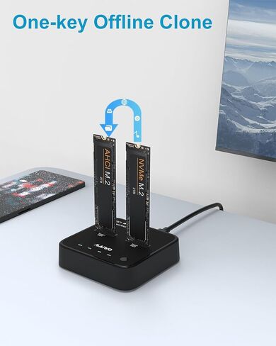 MAIWO SATA M.2 SSD Duplicator, SATA M.2 to Type C Hard Drive Docking Station, for B+M Key M.2 SSD, Support Offline Clone Copy Function (K3016S G1) in Saudi Arabia