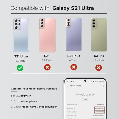 Compatible with Galaxy S21 Ultra Back Cover Replacement, S21 Ultra 5G Back Glass Door with Pre-installed Camera Lens, Repair Tools & Instruction, Phantom Silver in Saudi Arabia