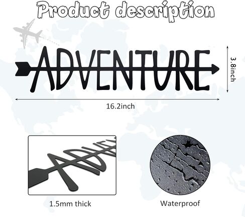 Travel Explore Repeat Metal Sign Travel Memories Home Wall Decor Travel Signs for Home Living Room Bedroom Office Travel Lover Gift, 16.2 x 3.8 in in Kuwait