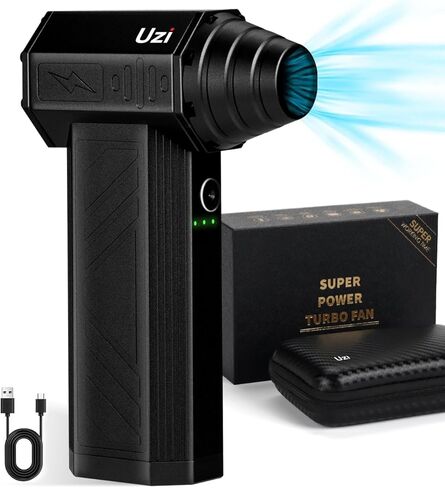 Uzi Electric Air Duster 130000RPM Compressed Jet, 4Gear Adjustable Portable Dry Jet Blower,Can for Computer Keyboard,Outdoors,Car,Home(Aluminum,Ferrous gray) in Saudi Arabia