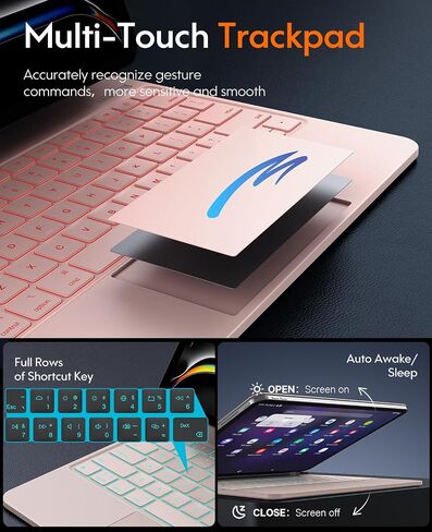 CHESONA iPad Pro 13 inch case 2024 with keyboard, Easy-Set Floating Cantilever Stand, Smart Trackpad, 7 Color Backlit with Battery Digital Display, Magnetic Keyboard Case for iPad Pro 13 (M4), Black in Saudi Arabia