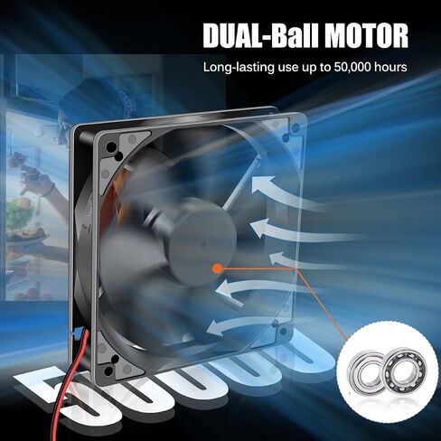 GDSTIME 80mm x 25mm 12V DC Waterproof IP67 Fan Dual Ball Bearing Small Brushless Cooling Fans 2-Pin for RV Fridge Micro Greenhouse AV Cabinets Ventilation in Kuwait