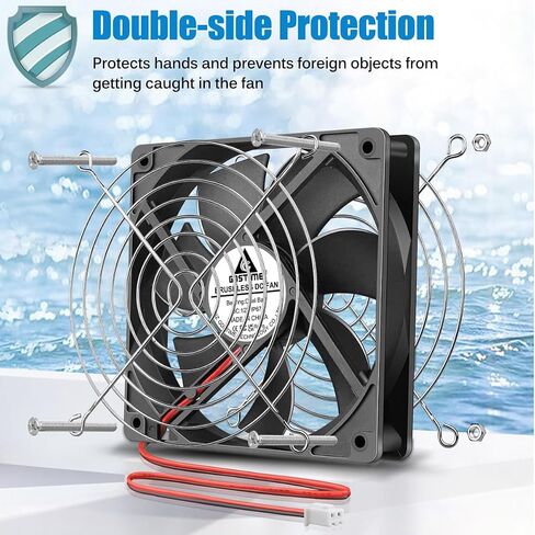 GDSTIME 80mm x 25mm 12V DC Waterproof IP67 Fan Dual Ball Bearing Small Brushless Cooling Fans 2-Pin for RV Fridge Micro Greenhouse AV Cabinets Ventilation in Kuwait
